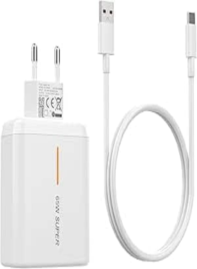 65W Fast Charger with 1M USB C Cable Compatible with OPPO Reno 8T Find N2 Flip X5 Pro X5 Lite X3 Neo X3 Pro Reno 7 Pro 6 Pro A54 A57 Plus OnePlus 11 10T Nord 2T